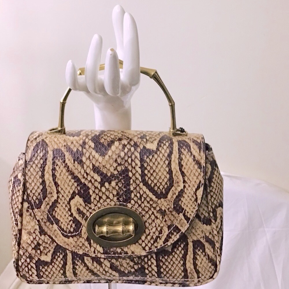 Margot Python Embossed Satchel NWT - Picture 3 of 9